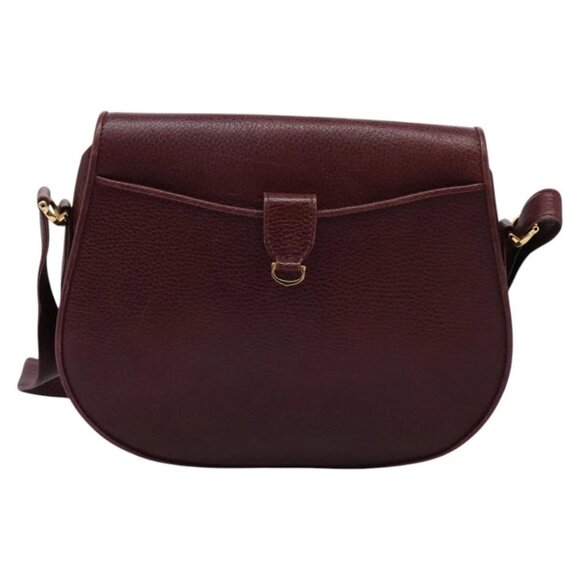 CARTIER Must Line Shoulder Bag Leather Bordeaux Gold Auth BA1792 - Picture 1 of 16
